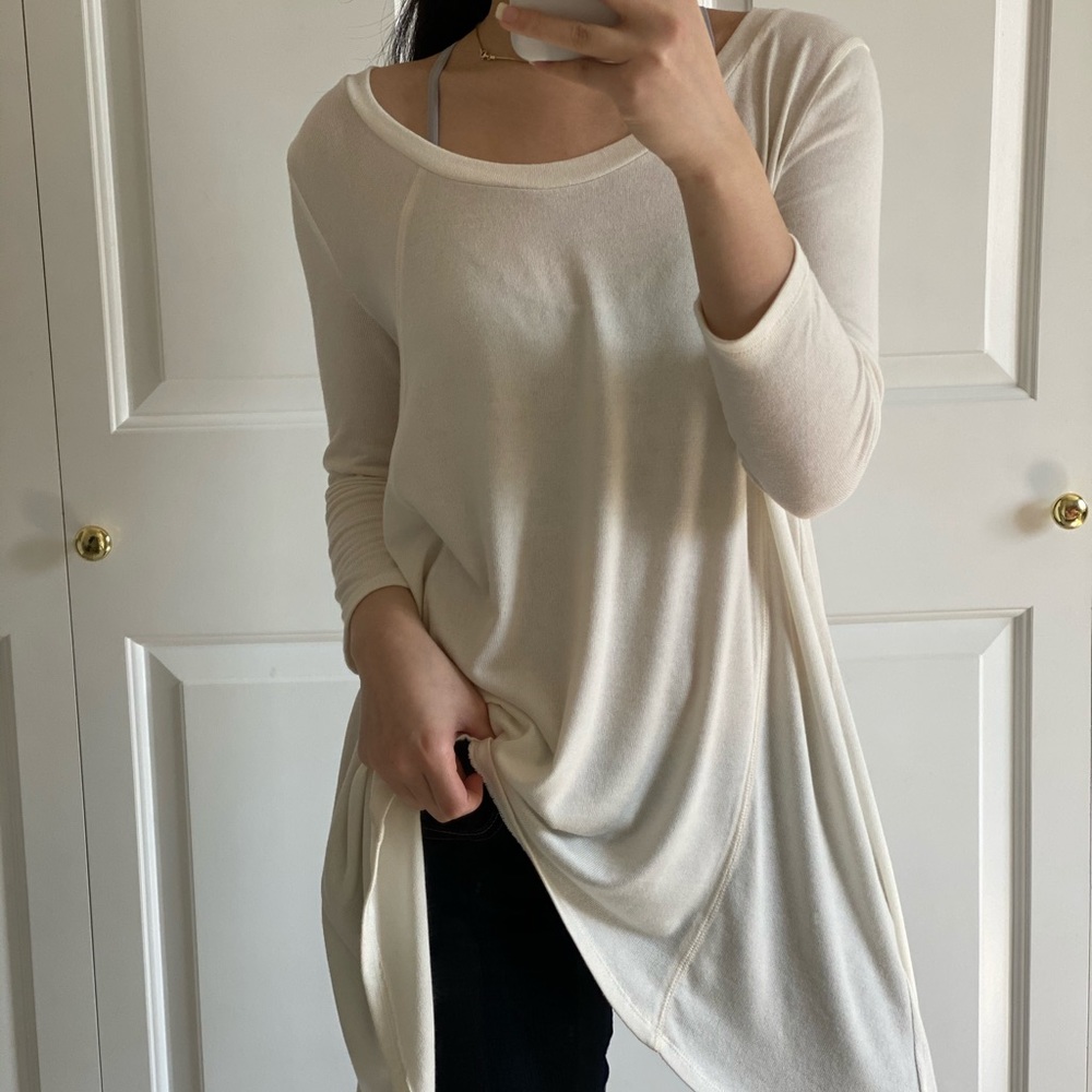 ❗️(LAST) PASTEL - Ivory Color Oversized 3/4 Sleeve Spring Blouse Top